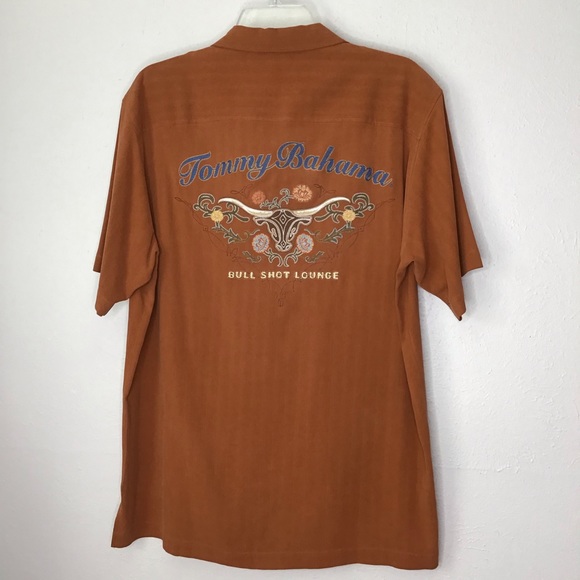 Tommy Bahama Other - Tommy Bahama Silk Shirt Bull Shot Lounge Longhorn Brown Sm